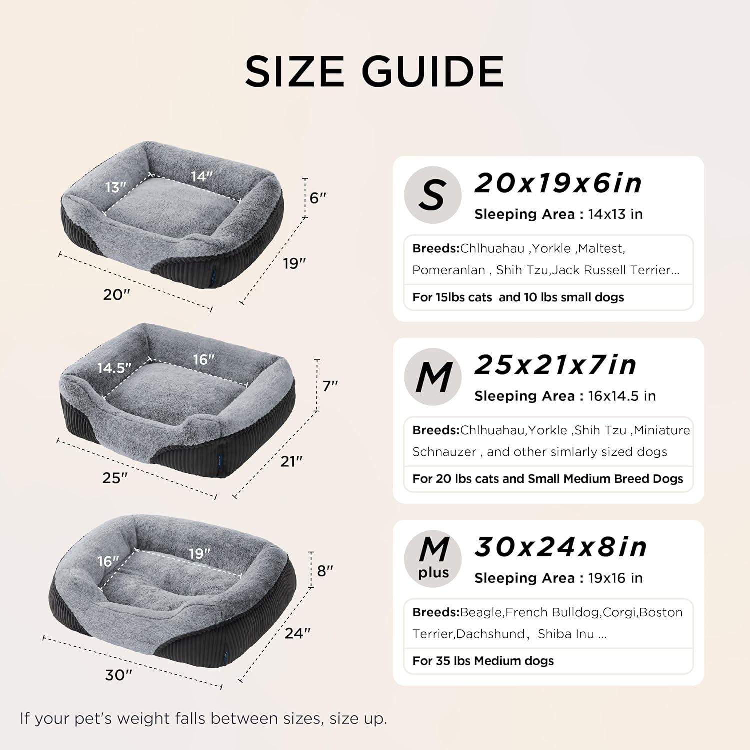 Bedsure Washable Dog Bed Medium Size Dog - Rectangle Fluffy Plush Big Pet Bed, Corduroy Fleece and Nonskid Bottom,30x24x8inches,Suitable for Pet Up to 35lbs,Grey - Image 7