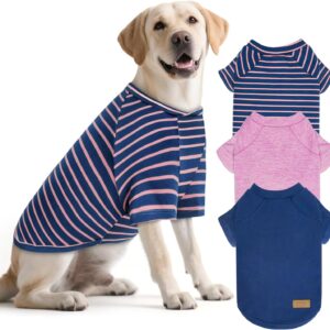 KYEESE 3Pack Dog Sweater, Soft Pet Sweatshirt Pullover Stretchy Dog Sweater for Medium Large Dogs Girl Boy, Lightweight Fleece Pet Shirt Clothes with Sleeves, 2XL
