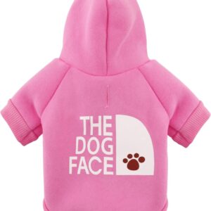 Paiaite Pink Chihuahua Dog Hoodie: Keep Your Pup Warm and Stylish with a ‘The Dog Face’ Printed Sweatshirt Pet Clothes, and Sweater Coat All in One Perfect for Winter and Cool Summer Nights! Pink M