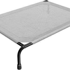Simple Trending Raised Dog Bed for Large Dogs, Waterproof XL Dog Cot, Outdoor Cooling Elevated Pet Bed Load 200lb, 47.75″ x 30.5″, Grey