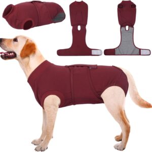 Kuoser Dog Surgery Recovery Suit, Recovery Suit for Female Male Dogs, Dog Onesie After Surgery Spay Neuter, Anti-Licking Pet Surgical Recovery Snugly Suit, Bodysuit for Abdominal Wounds Skin Disease