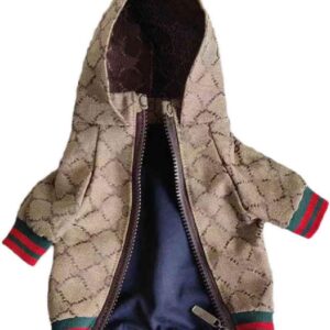 Dog Hoodie Luxury Winter Small Dog Jacket Clothes Classic Designer French Bulldog Teddy Pug Puppy Clothes(S)