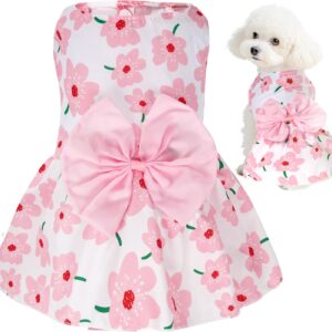 choyaxo Floral Dog Dress Cute Dog Skirt Pet Dress Summer Pet Clothes for Puppy Small Cats