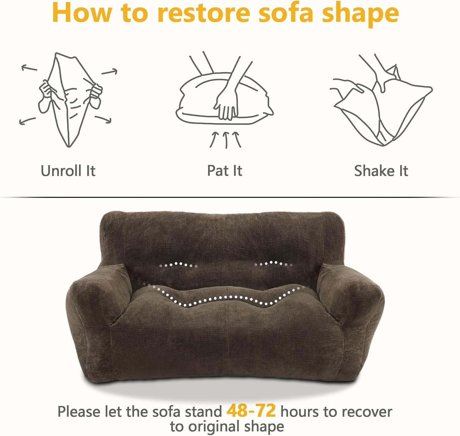 Lovupet Dog Couch for Small Medium Breed, Dog Sofa Bed Full Filled Sponge, No Assembly Need, PS581 (Mocha) - Image 4