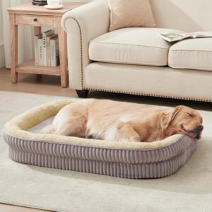 Orthopedic Dog Bed for Medium Dogs Breeds, High Density Egg Crate Foam Dog Sofa Beds,Oval Kennel Bed, Pet Couch Bed with Four Sided Bolster, Removable Washable Cover& Non-Slip Bottom