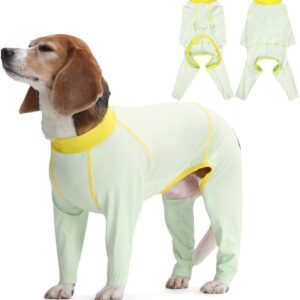 FUAMEY UPF 50+ Dog Sun Protection Full-Body Shirt for Small Dogs, Puppy Cooling Jumpsuit with Quick-Dry Stretchable Fabric, Outdoor Pet Dirt-Resistant Shedding Control Onesie for Summer, Green, XS