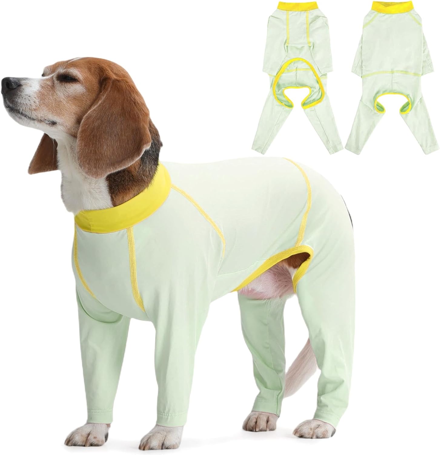 FUAMEY UPF 50+ Dog Sun Protection Full-Body Shirt for Small Dogs, Puppy Cooling Jumpsuit with Quick-Dry Stretchable Fabric, Outdoor Pet Dirt-Resistant Shedding Control Onesie for Summer, Green, XS