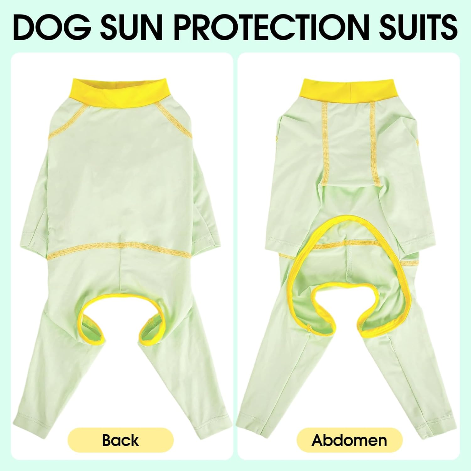 FUAMEY UPF 50+ Dog Sun Protection Full-Body Shirt for Small Dogs, Puppy Cooling Jumpsuit with Quick-Dry Stretchable Fabric, Outdoor Pet Dirt-Resistant Shedding Control Onesie for Summer, Green, XS - Image 4