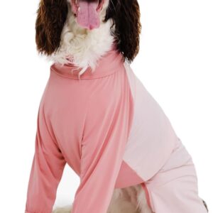 FUAMEY UPF 50+ Sun Protection Dog Shirts for Small Dogs,Cooling Dog Jumpsuit Stretchy Pet Onesie Shedding Suits Dogs Shirt Quick-Dry Breathable Long Sleeve Pets Pajamas Summer Bodysuit Pink S