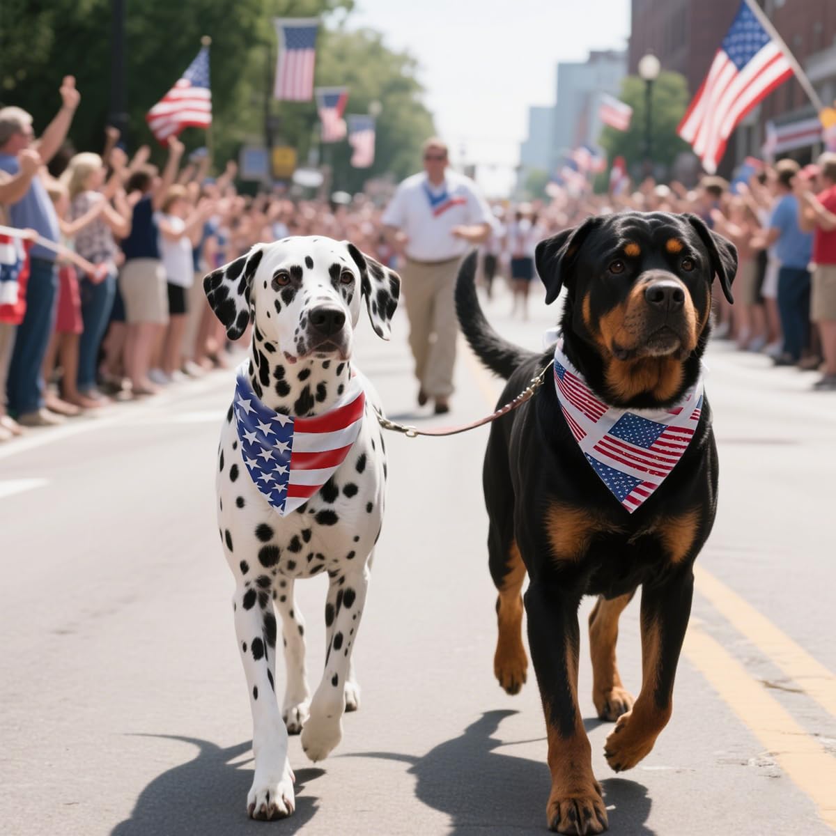 2PCS Dual-Layer Design Patriotic Dog Bandanas Outfit,Large Summer Triangle Reversible Memorial Day Independence Day American Flag 4th of July Scarf for Big Boy and Girl Dogs Red White Blue - Image 5