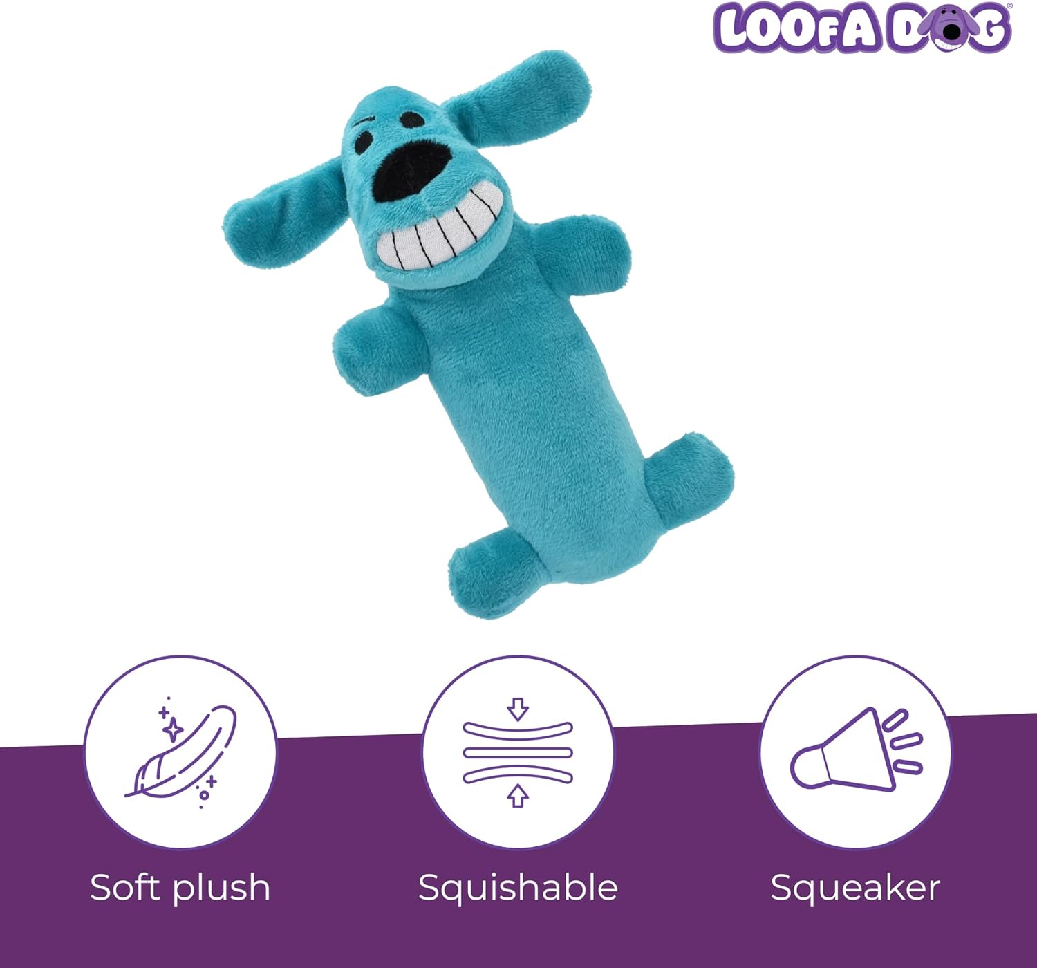 Multipet Original Loofa Dog Plush Toy - Squeaky Toy for All Dogs - Extra Soft Plush - Stuffed Animal Dog Toys for Playing (1 Count, 6”, Random Color Surprise) - Image 3
