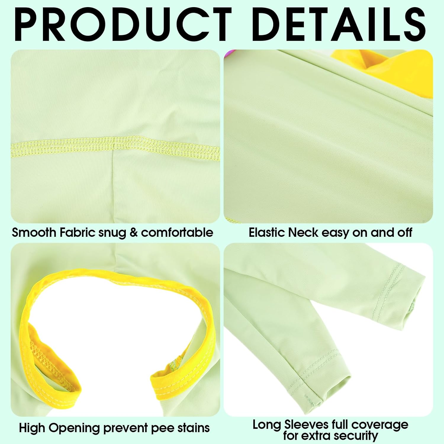 FUAMEY UPF 50+ Dog Sun Protection Full-Body Shirt for Small Dogs, Puppy Cooling Jumpsuit with Quick-Dry Stretchable Fabric, Outdoor Pet Dirt-Resistant Shedding Control Onesie for Summer, Green, XS - Image 3