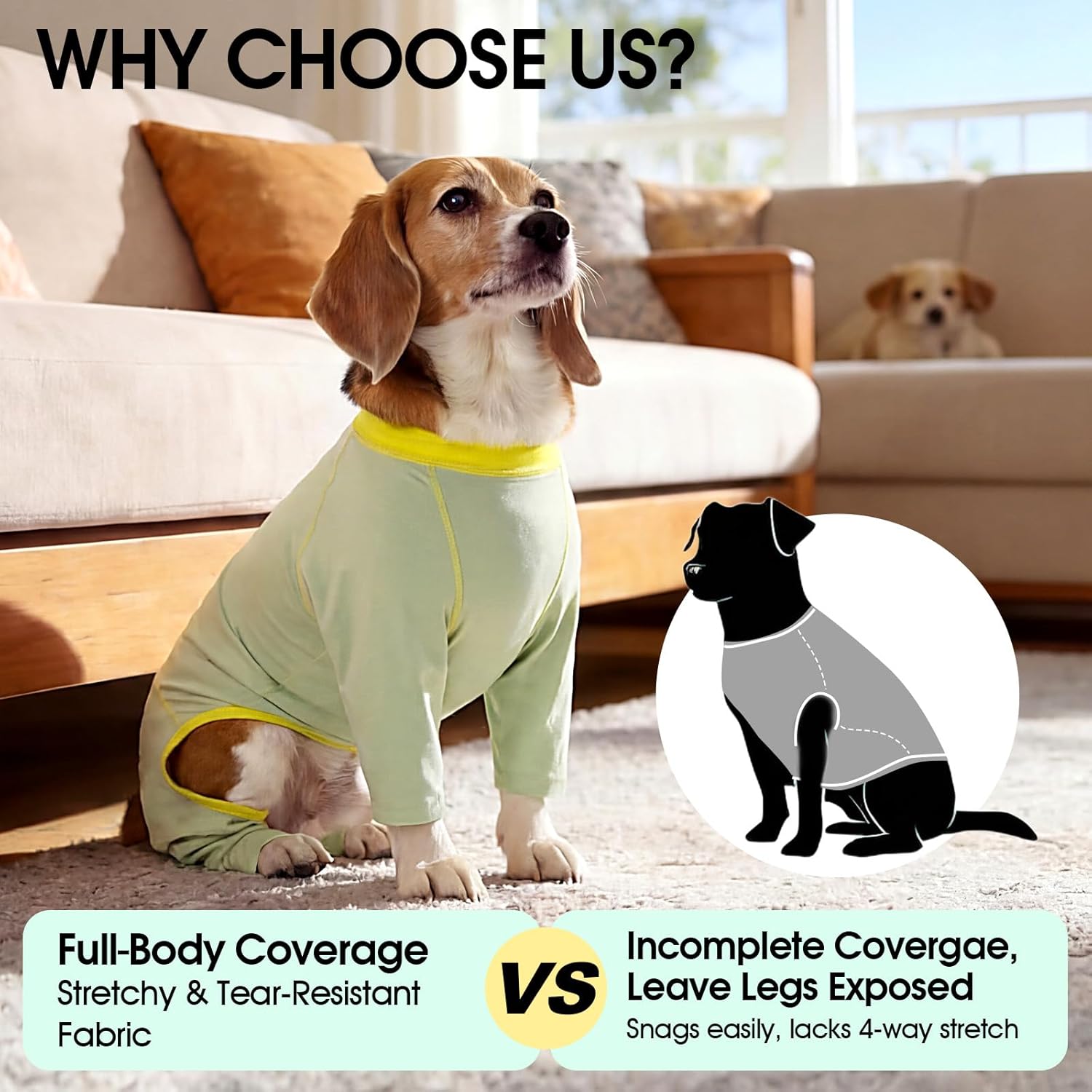 FUAMEY UPF 50+ Dog Sun Protection Full-Body Shirt for Small Dogs, Puppy Cooling Jumpsuit with Quick-Dry Stretchable Fabric, Outdoor Pet Dirt-Resistant Shedding Control Onesie for Summer, Green, XS - Image 7