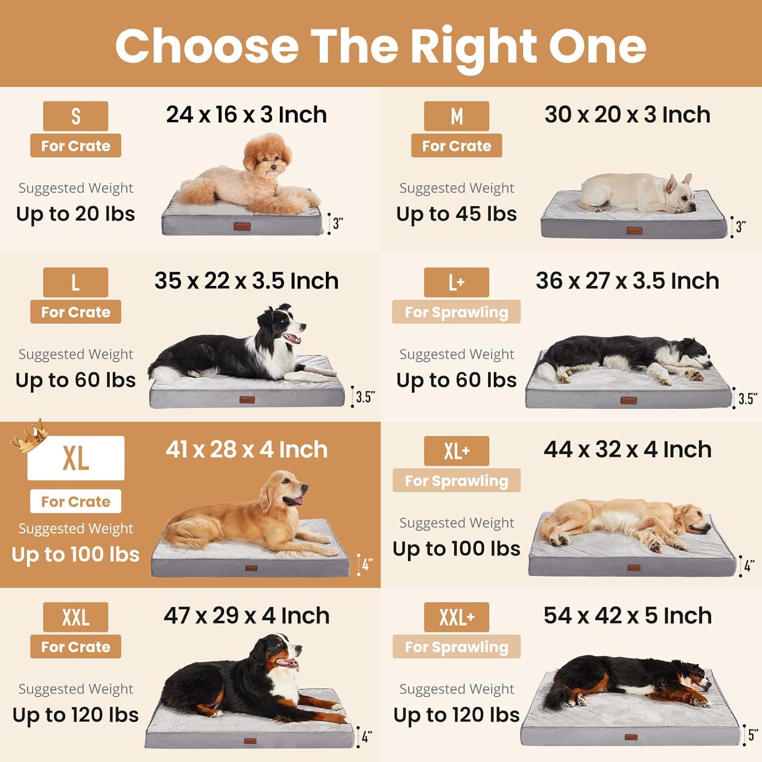 OhGeni Orthopedic Waterproof Dog Bed for Extra Large Dogs, Machine-Washable Removable Cover in Easy-Clean Fabric, Reversible Memory Foam & Easy-Carry Handle, Suitable for Crate, 41 inch (Gray) - Image 6