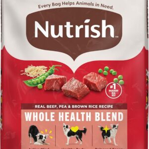 Nutrish Real Beef, Pea & Brown Rice Recipe Whole Health Blend Dry Dog Food, 28 lb. Bag, Packaging May Vary (Rachael Ray)