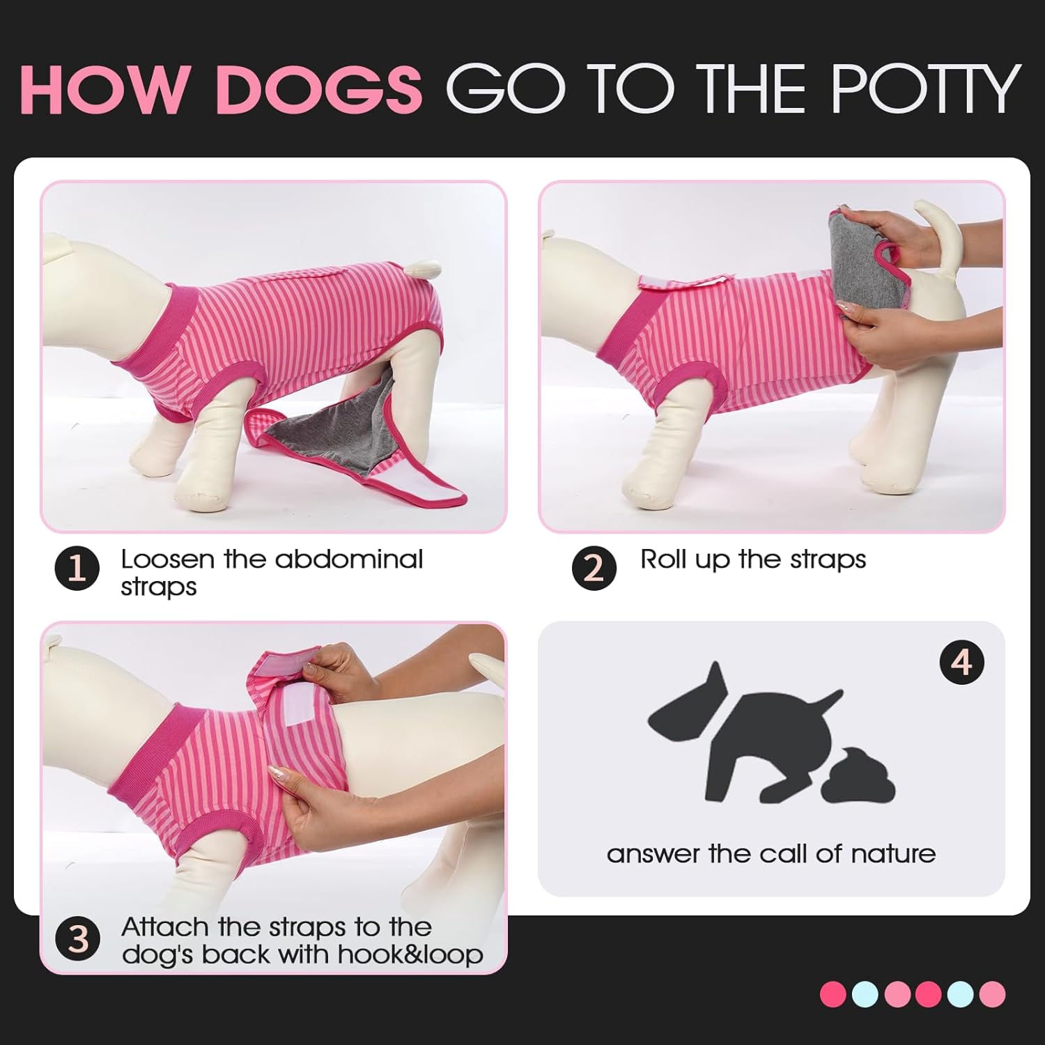 FUAMEY Recovery Suit for Dogs After Surgery,Soft Breathable Dog Bodysuit E-Collar & Cone Alternative Surgical Suit,Male Female Dog Neuter Spay Suits Anti Licking Wounds Onesie Rose Stripes S - Image 5
