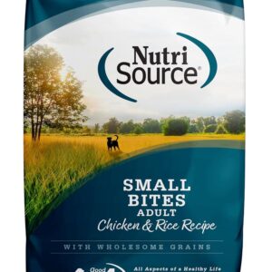 NutriSource Adult Dry Dog Food, Small Bites, Chicken and Rice, 4LB
