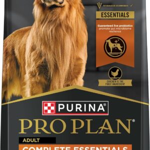 Purina Pro Plan Complete Essentials Shredded Blend Chicken and Rice Dog Food Dry Formula with Probiotics for Dogs – 15 lb.
