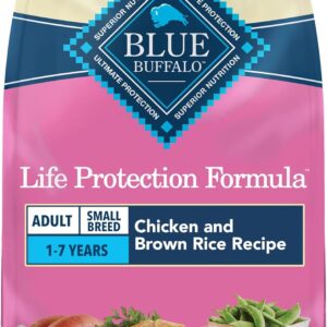 Blue Buffalo Life Protection Formula Chicken & Brown Rice Small Breed Adult Dry Dog Food, Supports Immunity with Antioxidant-Rich LifeSource Bits, Promotes Healthy Muscles, Skin & Coat Health, 15 lbs.
