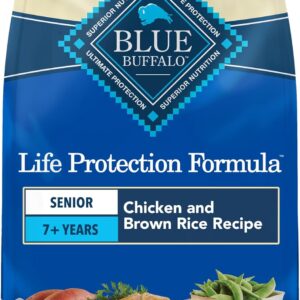 Blue Buffalo Life Protection Formula Chicken & Brown Rice Senior Dry Dog Food, Supports Immunity with Antioxidant-Rich LifeSource Bits, Promotes Healthy Muscle Development, Skin & Coat Health, 5 lbs.