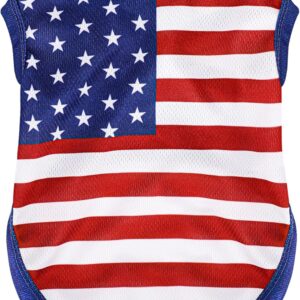 American Flag Inspired Dog Vest: Perfect Dog Shirt, Ideal Tank Top for Everyday Wear, Independence Day Celebrations Crafted Materials for a Cute and Stylish Look Blue M