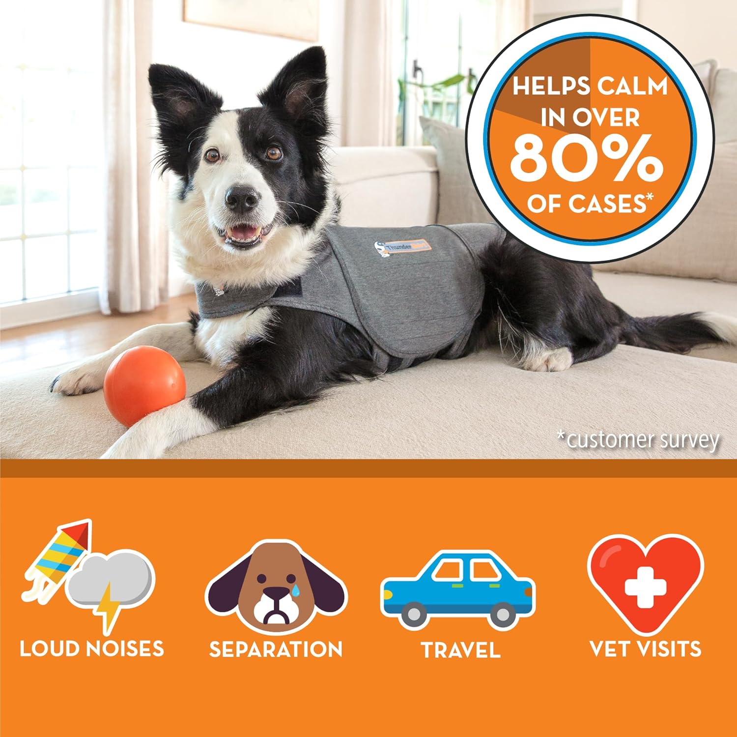 ThunderShirt for Dogs, Medium, Heather Gray Classic - Dog Anxiety Relief Calming Vest - Image 4