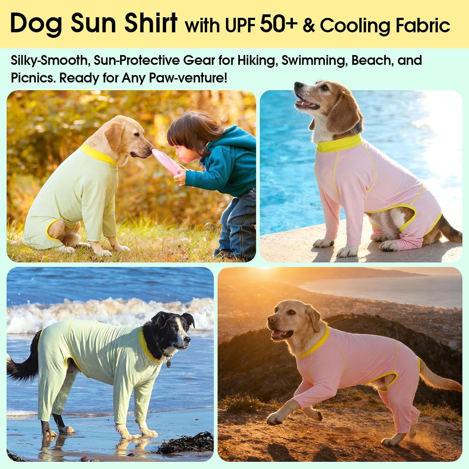 FUAMEY UPF 50+ Dog Sun Protection Full-Body Shirt for Small Dogs, Puppy Cooling Jumpsuit with Quick-Dry Stretchable Fabric, Outdoor Pet Dirt-Resistant Shedding Control Onesie for Summer, Green, XS - Image 6