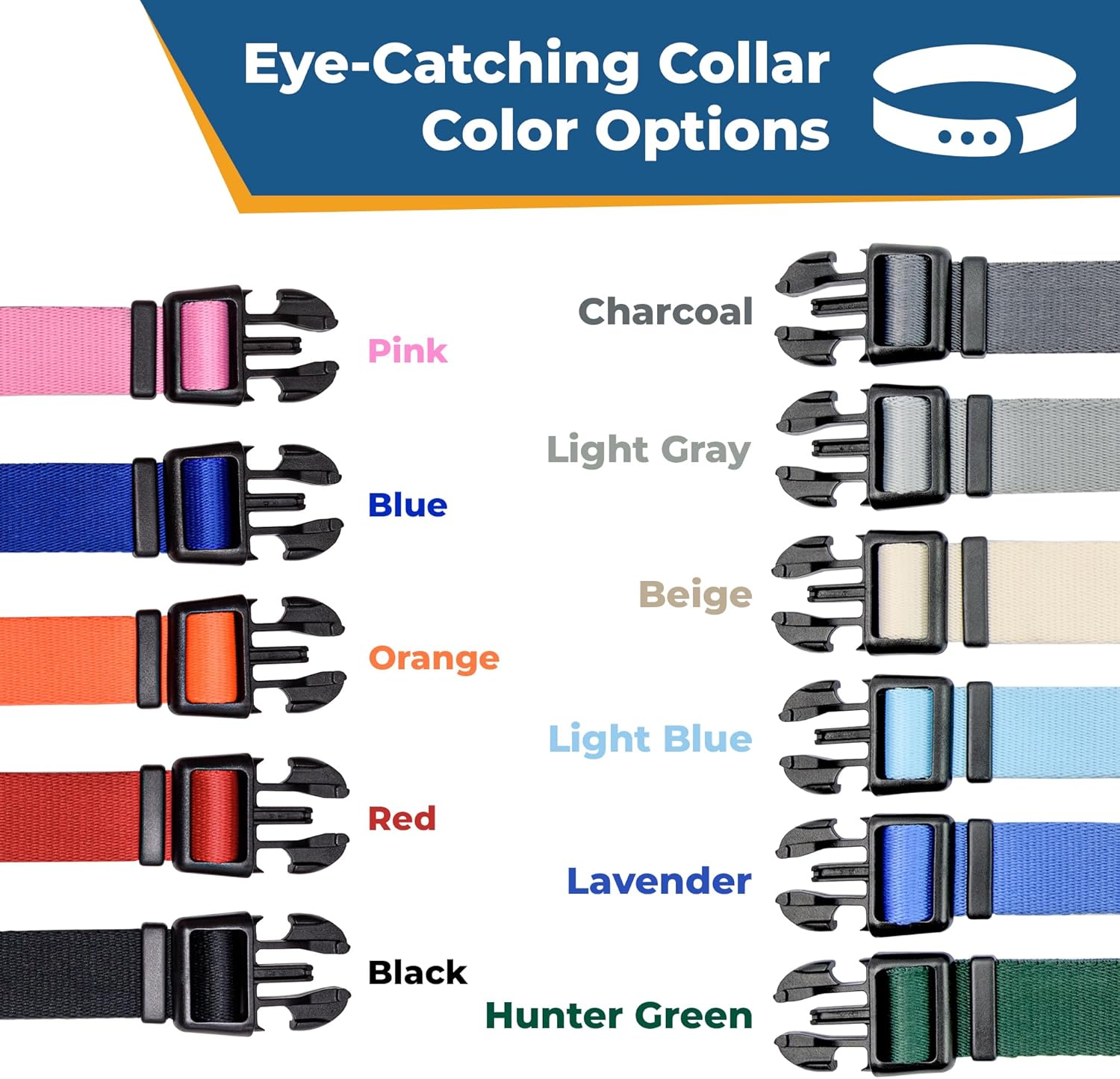 GoTags Personalized Dog Collar, Custom Embroidered with Pet Name and Phone Number in Blue, Black, Pink, Red and Orange, for Boy and Girl Dogs or Cats, Adjustable Sizes, Small, Medium, and Large - Image 5