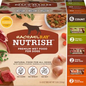 Nutrish Rachael Ray Savory Favorites Wet Dog Food Variety Pack, 8 oz. Tubs (Pack of 6)