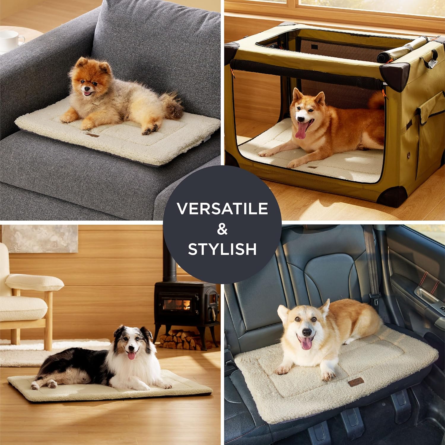 Bedsure Washable Dog Crate Bed for Large Dogs, Reversible Foam Floor Pet Mat, Versatile Lightweight Pet Crate Pad for Cages - Image 6