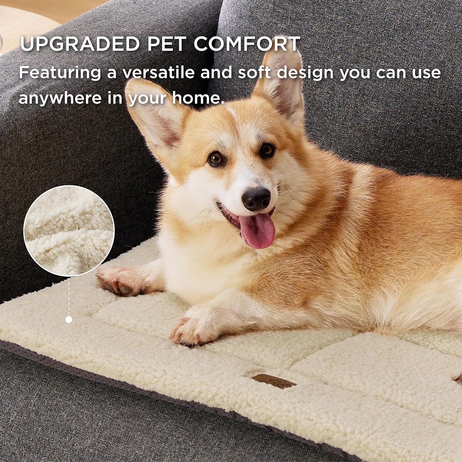 Bedsure Washable Dog Crate Bed for Large Dogs, Reversible Foam Floor Pet Mat, Versatile Lightweight Pet Crate Pad for Cages - Image 2
